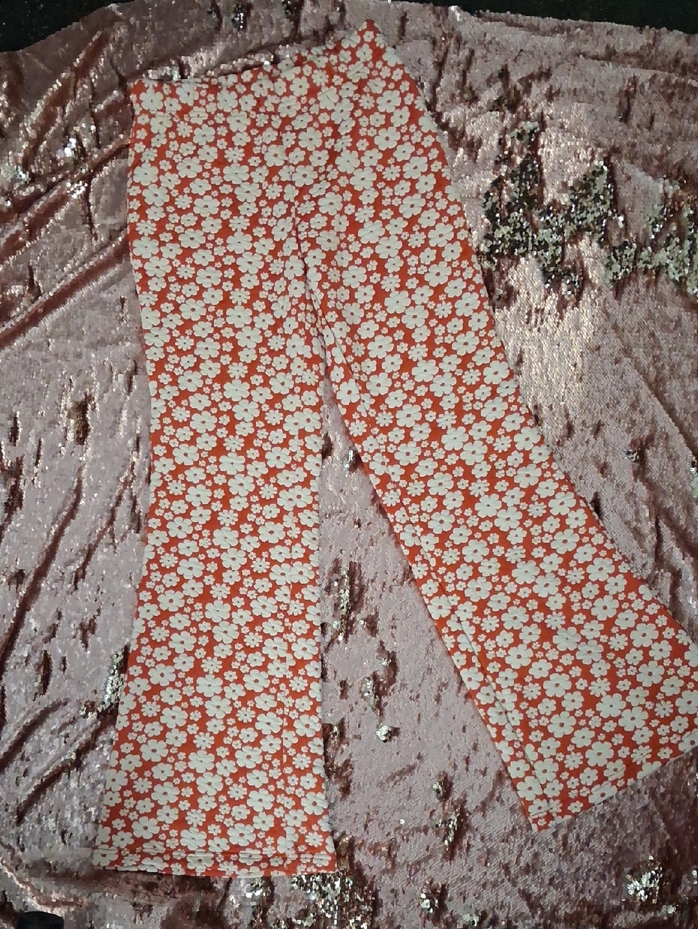 Forever 21 Orange Floral Print Pants